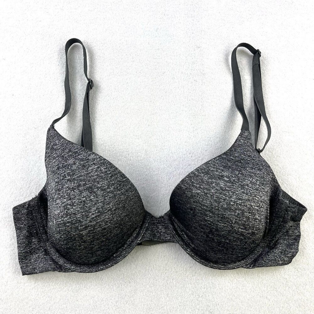 Victoria's Secret Uplift Semi Demi Bra Women 32C Heathered Gray Metal